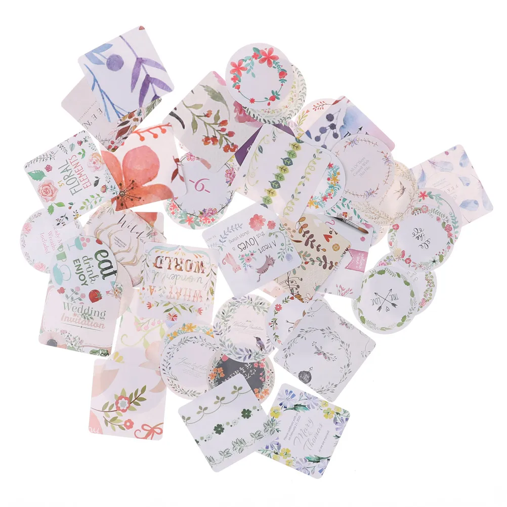 

Diy Ablum Diary Scrapbooking Label Sticker Stationery Cute Creative Plants Succulents Mini Paper Sticker Decoration 46 Pcs/box