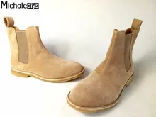 Micholediys Классическая Винтажная Челси Сапоги Ручной Работы Все сопоставления Kanye West Ботинки Креп Дно Случайные Платформа Высокие Мужские Ботинки