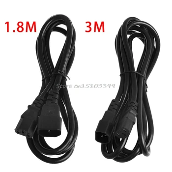 

IEC 320 3-Pin C14 Male To C13 Female Main Power Extension Cord Lead Cable 1.8/3M Drop Ship