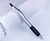 200 pcs/lot Silver custom logo pen color rubber grip ballpoint pen for writing stylo