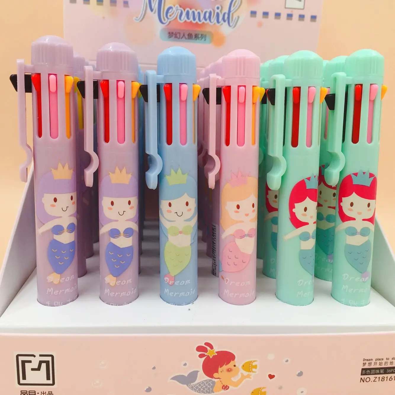 Mermaid Cartoon 8 Colors Chunky Ballpoint Pen School Office Supply Gift Stationery Papelaria Escolar