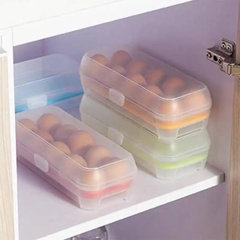 

10Grids Refrigerator Egg Storage Box Plastic Food Organizer Anti-Collision Egg Container Tray Protector Kitchen Tools Supplies