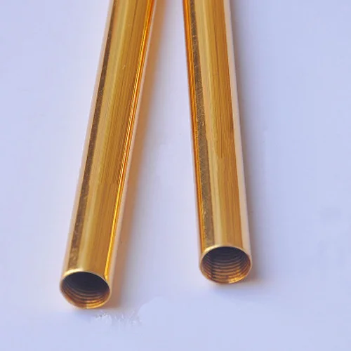 1 قطعة M19 الذهبي برغي مجوف أنبوب داخلي تصفيح حديد الكروم أنابيب الأجواف طرفي غرامة قضيب مستقيم قضيب الجدول 50 مللي متر -500 مللي متر L
