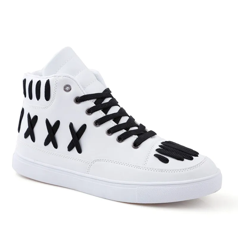 cheap 2018 spring high top street dancing shoes men luxury brand sneakers white designer versio casual shoes hip hop leather shoes men