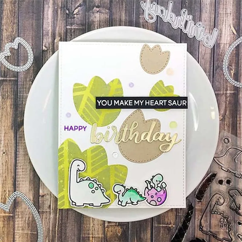 

Naifumodo Stitched Dino Prints Metal Cutting Dies Footprint Scrapbooking Card Making Embossing Crafts Cut Beast Craft Cut Die