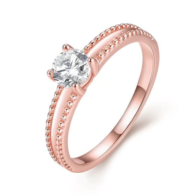 Rose Gold Color Ring With A Stone Fashion Costume Jewelry Rose Gold Color Ring With A Stone Fashion Costume Jewelry Wedding Rings For Women