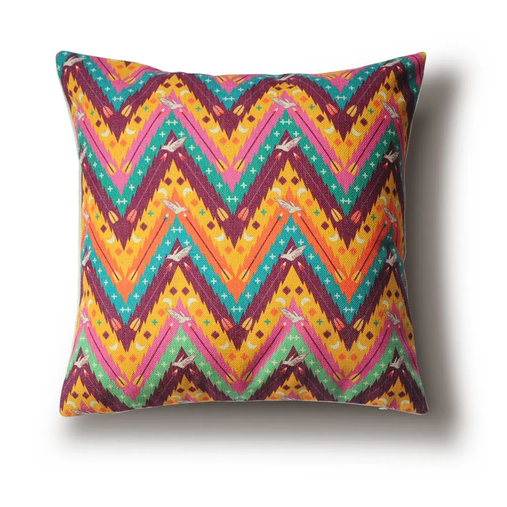 Herringbone Pattern, Bohemian Pillows, Sofa Cushions Cover, Cotton
