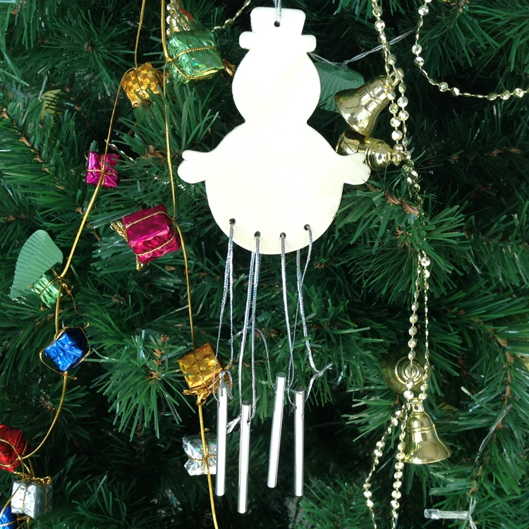 6 шт./партия. Краски Незаконченный древесины x'mas эоловые колокола Рождество Дерево Вешалка детский сад искусства и ремесел раннего обучения Развивающие