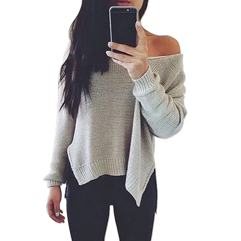 

ZADORIN Sweater Women 2019 Solid Off Shoulder Long Sleeve Crop Sweater Pullover Ladies Sweaters Autumn Streetwear Pull Femme