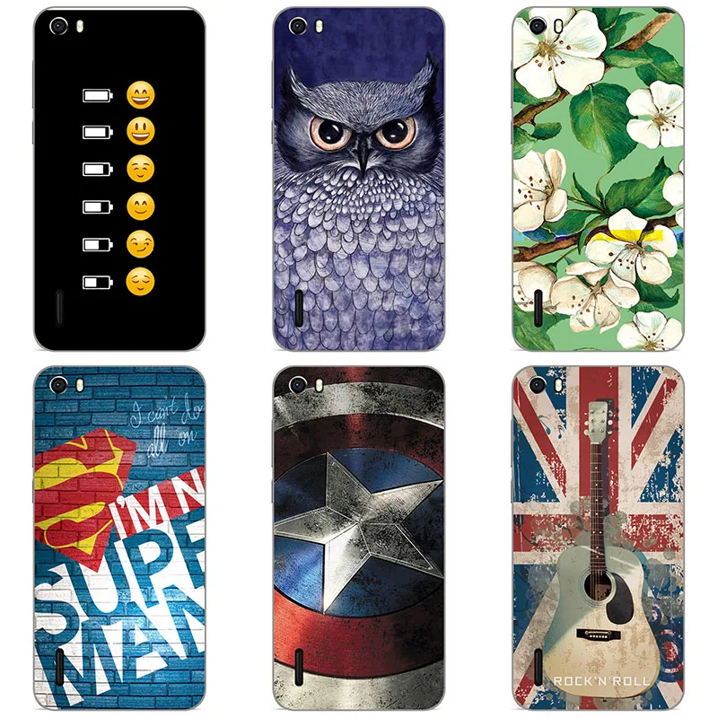 

Soft TPU phone case cover For huawei Honor 6 H60-L01 phone shell Color printing originality design Painted soft case shell