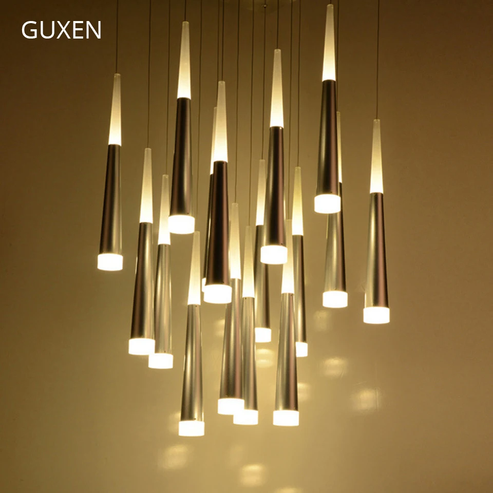 

GUXEN 36 Head Led pendant light 110V 220V Aluminum acrylic Meteor shower LED light Simple and stylish for Hotel Restaurant