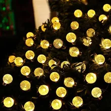 30 светодиодный светящаяся гирлянда с солнечной батареей пузырьки шарики 6,5 м свет шнура Глобус светодиодный Праздничная гирлянда Терраса для вечеринок феерия украшения садовые светильники