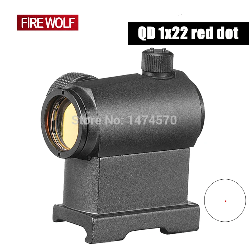 

1x20 Red Dot Sight Scope with 20mm Weaver QD Mount Base for Night Hunting