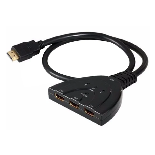 Best Price HDMI HUB 3 Port 1080P 3D HDMI Switcher Switch Splitter with Cable for PC TV HDTV DVD PS3 Xbox 360 Cable GDeals