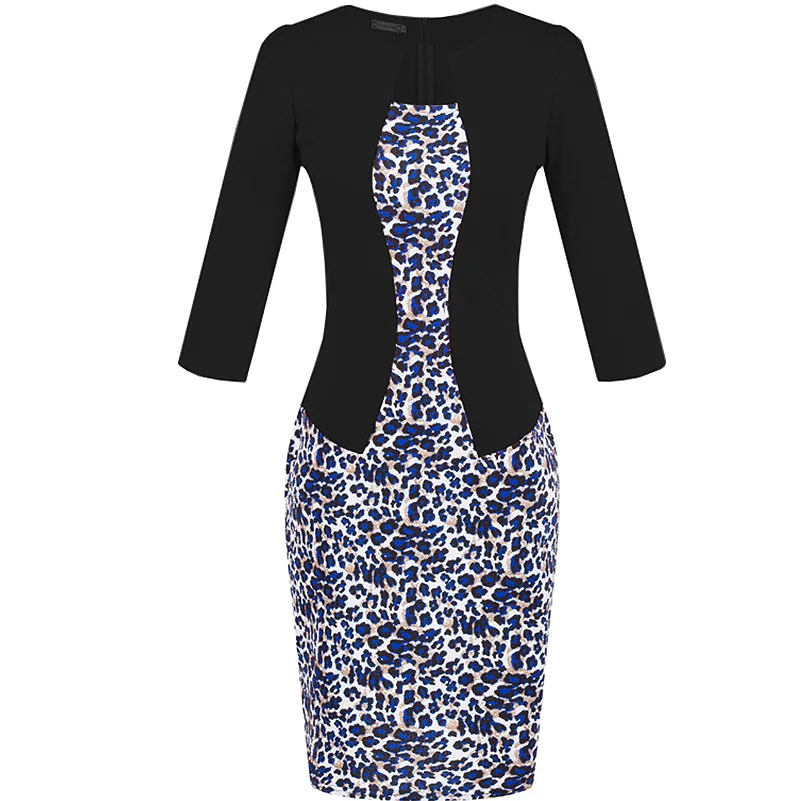 Leopard Black Saimis, летнее платье, стильные платья, облегающее, для женщин, облегающее, сексуальное, для офиса, леди, цветок, пэчворк, туника, пэчворк, цельное платье - Цвет: Leopard Black