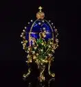 Qifu роскошный ручной работы Металл qifu faberge яйцо жемчужная инкрустация эмаль домашний декор - Цвет: BLUE