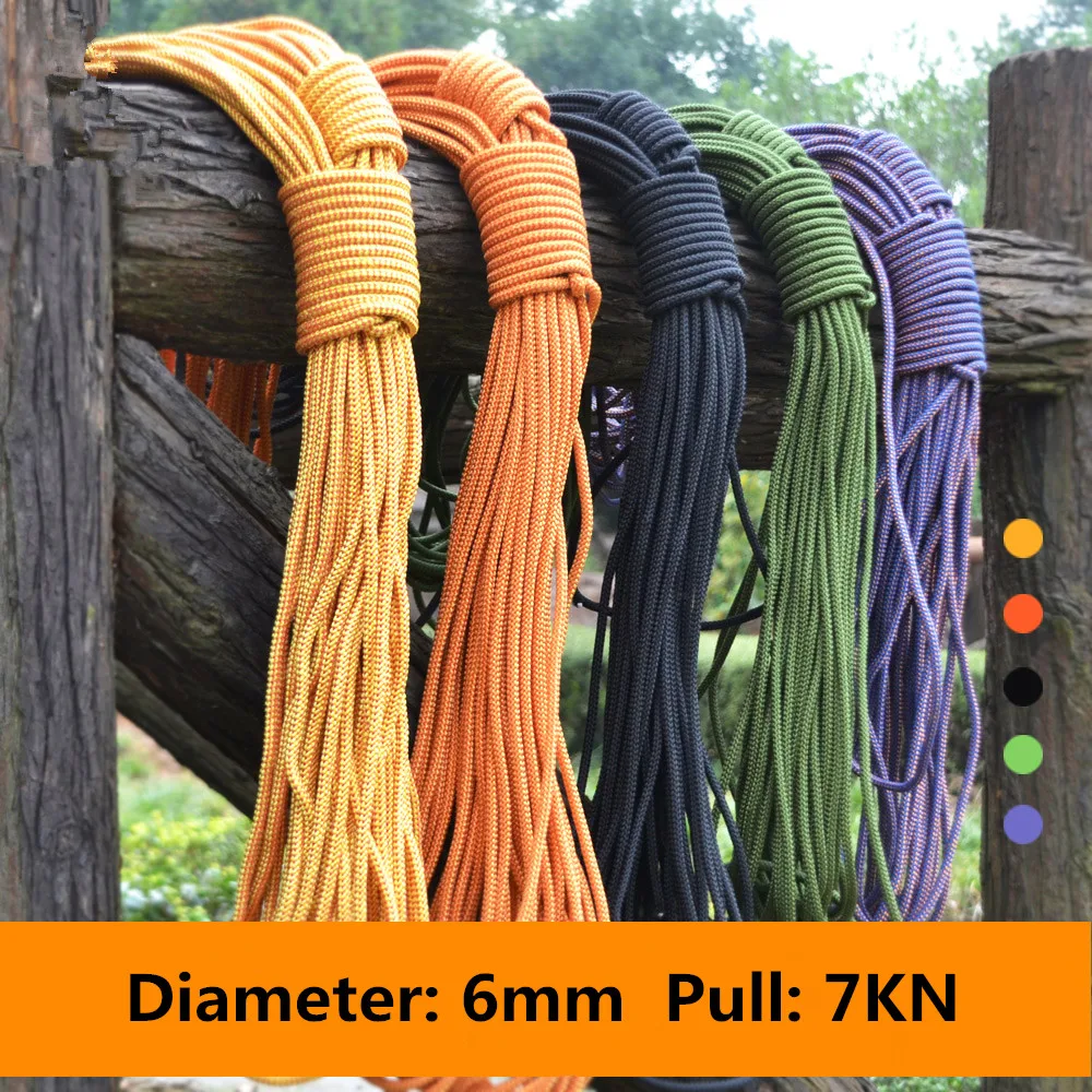 Parachute Rope 6mm Climbing Auxiliary Rope Mountaineering Caving Rescue