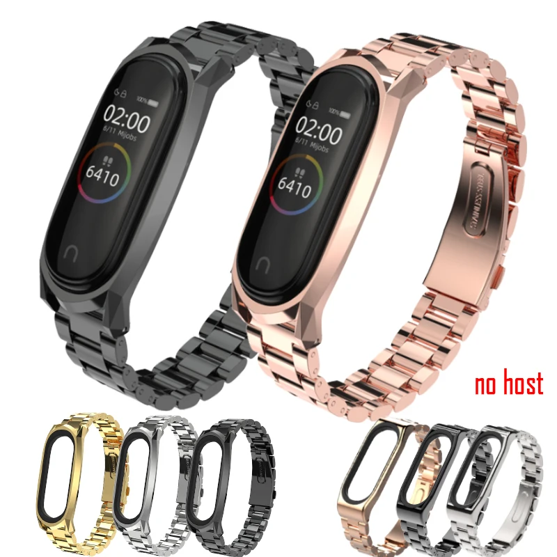 Новый металлический ремешок для Xiaomi Mi Band 4 Безвинтовой из нержавеющей стали