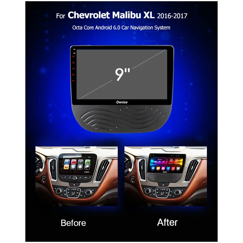 Cheap 9" IPS 1din Android 9.0 Car DVD Player For Chevrolet Malibu XL 2016 2017 2018 2019 8 Core 4G+32G GPS Radio Stereo DSP CarPlay 1