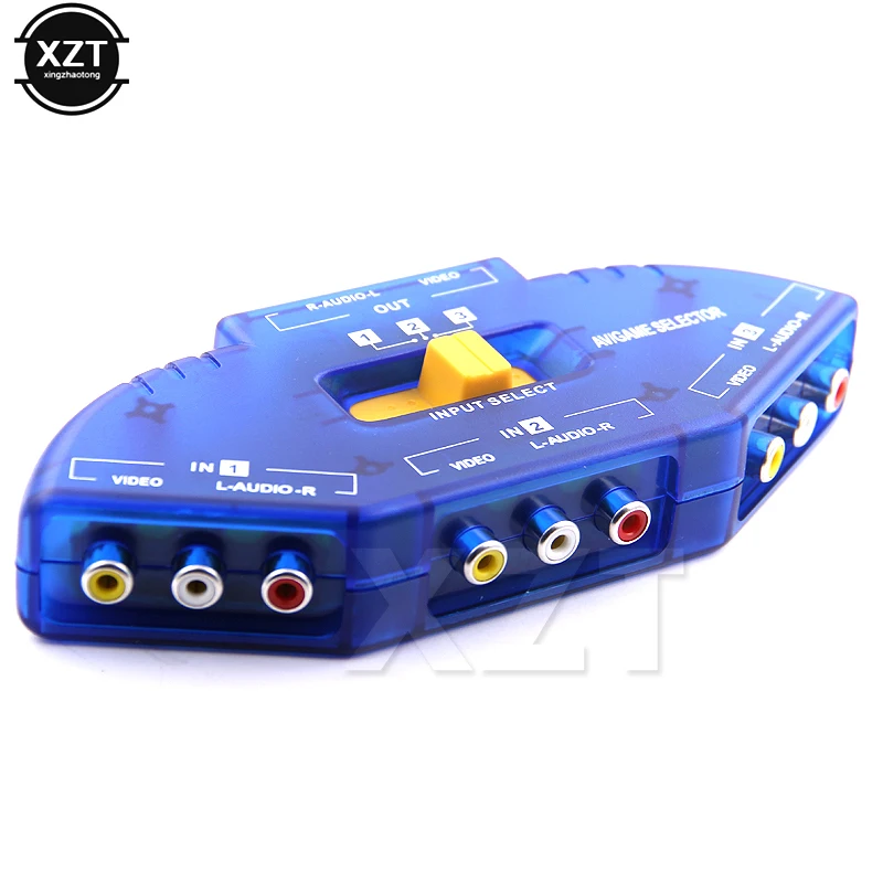 1pcs new 3 Ports AUX Video Switcher Game Signal Switch Cable RCA AV