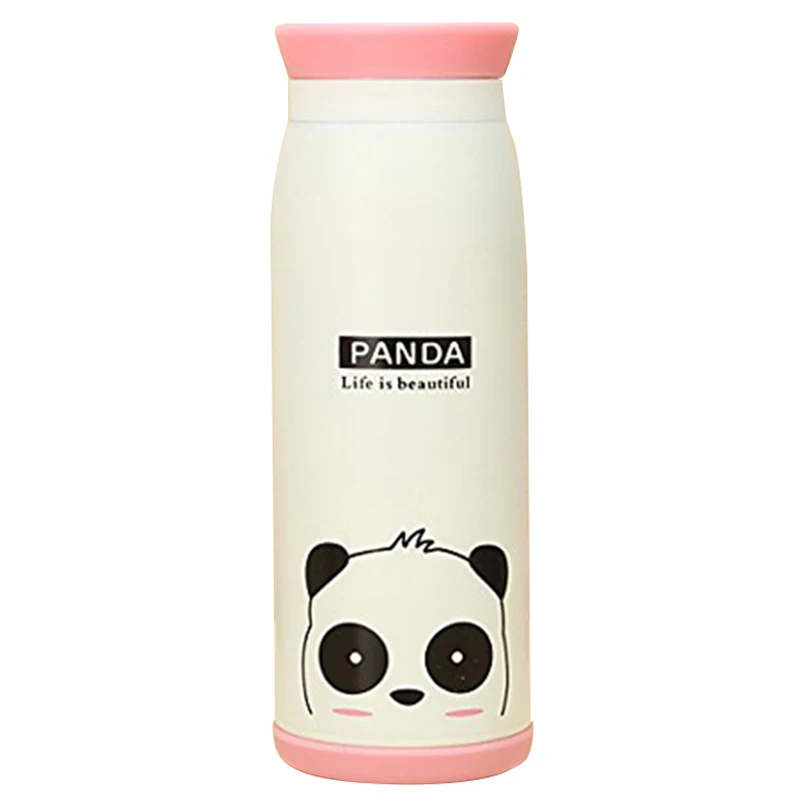 JEYL термос с вакуумной изоляцией бутылка, дорожная кружка бутылка для воды с креативным рисунком, 500 мл из нержавеющей стали панда - Цвет: As Shown