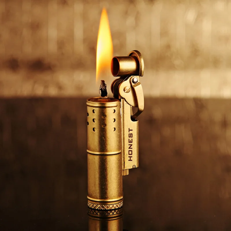 Retro Flame Metal Lighters Kerosene Oil Lighter Grinding Wheel Fire