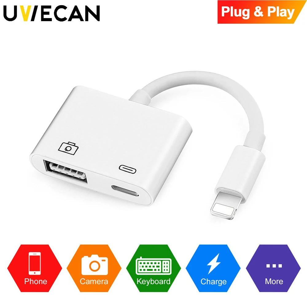 For Lightning To OTG USB 3 Camera Reader Adapter Data Sync Charge Cable For iPhone X/8/8Plus/7/7Plus/6/6S For iPod/iPad Series For Lightning To OTG USB 3 Camera Reader Adapter Data Sync Charge Cable For iPhone X/8/8Plus/7/7Plus/6/6S For iPod/iPad Series