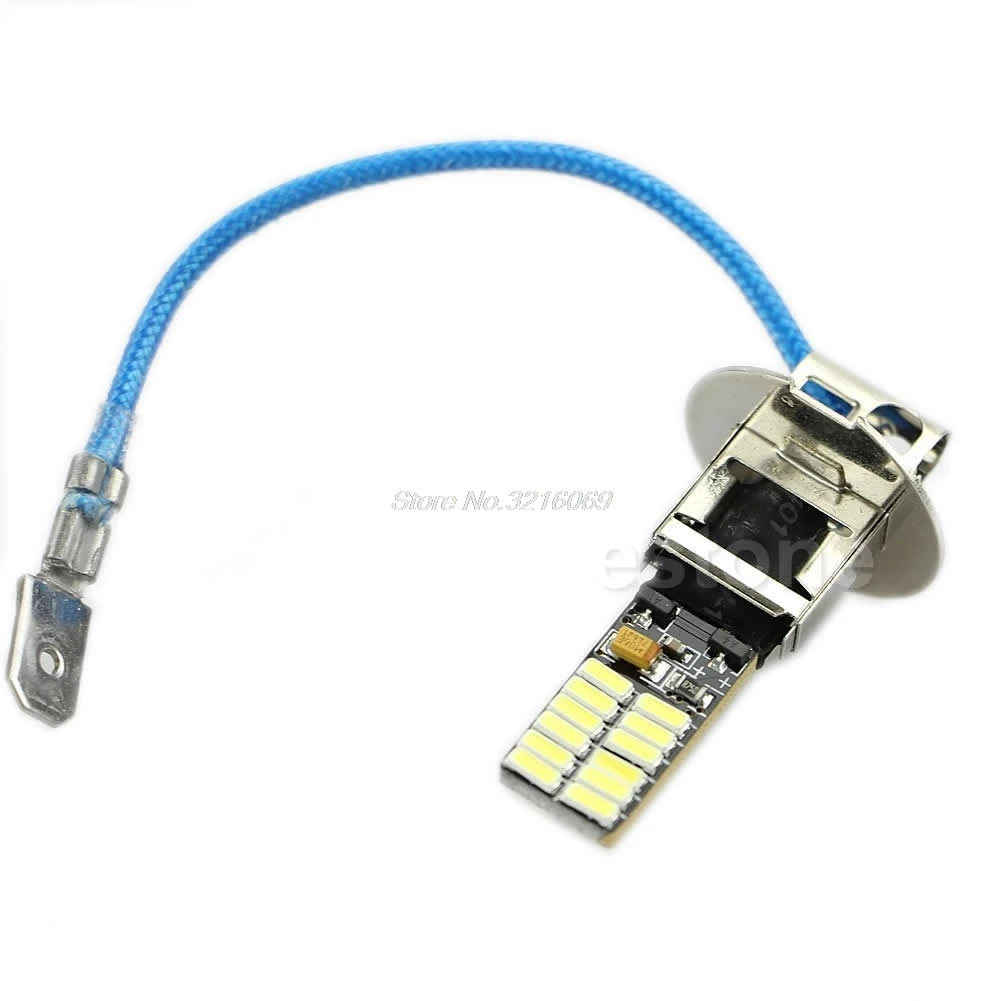 

Hot 24-SMD-4014 H3 6500K HID Xenon White LED Bulbs for Fog Light or Driving Lamp