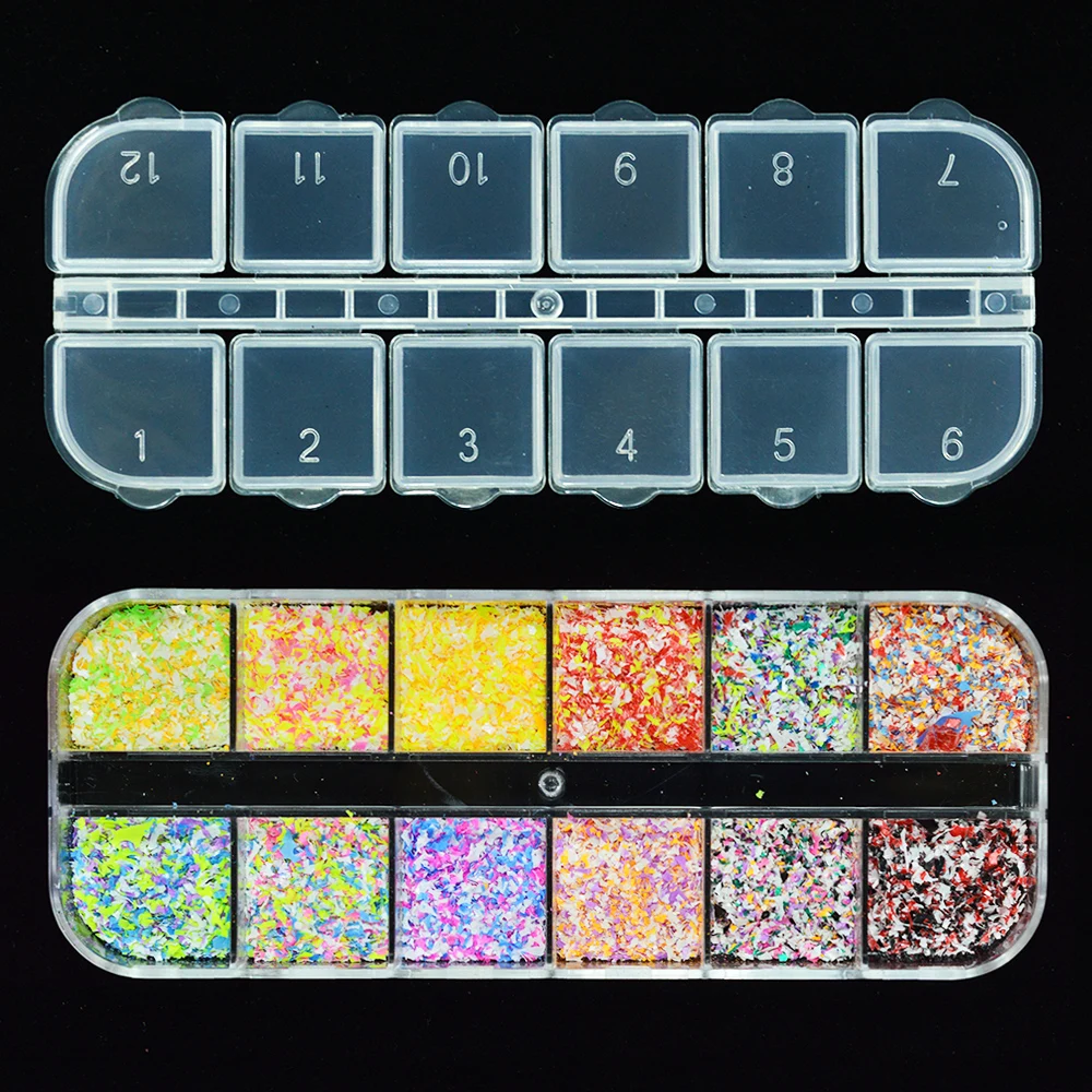 

1 Case Colorful Snow Flower Sequin Irregular Nail Art Glitter Decals Slice Sparkle Flake Manicure Decoration DIY Paillette JIXH