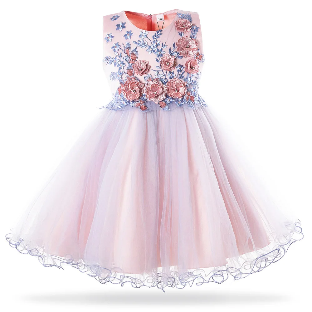 Cielarko/Коллекция года, Новое Детское платье принцессы платье для девочек на свадьбу, день рождения, вечеринку, возраст от 2 до 11 лет, детское бальное платье для выпускного бала - Цвет: D0261 blue