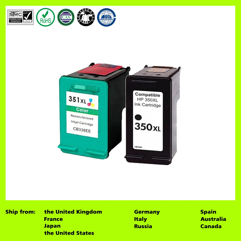 Compatible for 350XL CB336EE 351XL CB338EE (2 Pack) Ink Cartridge for