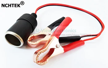 

NCHTEK Car Battery Terminal Clip-on Cigarette Lighter Power Jack Socket Adaptor Cable/Free Shipping/10PCS
