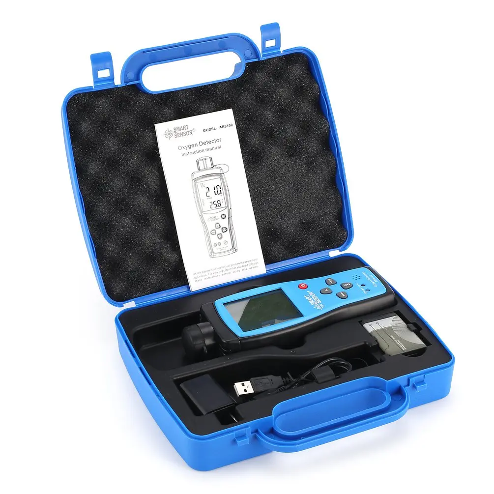 

Smart Sensor AR8100 Air Quality Monitor Gas Meter O2 Oxygen TEMP Detector Analyzer Handheld Tester Temperature Thermometer