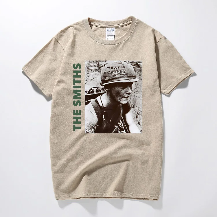 Футболка The Smiths, топ, английский рок-группа, Meat Is Murder, 1985, Morrissey Marr, хлопковые футболки с короткими рукавами и круглым вырезом, европейский размер - Цвет: Хаки