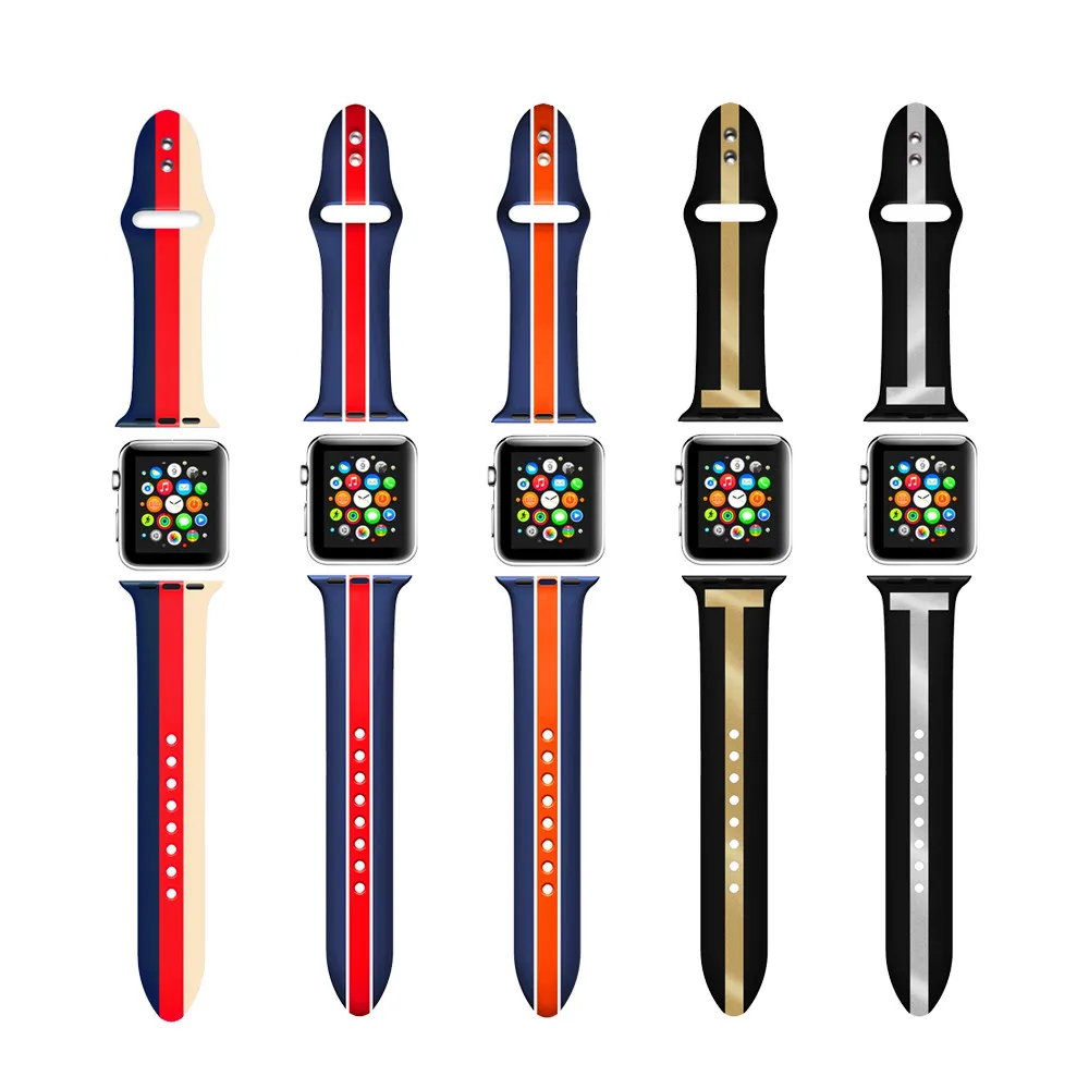 Хохлатый ремешок для apple watch band 4 44 мм 40 мм iwath 3 band 42 мм Correa apple watch 38 мм силиконовый браслет ремешок для часов 2 1