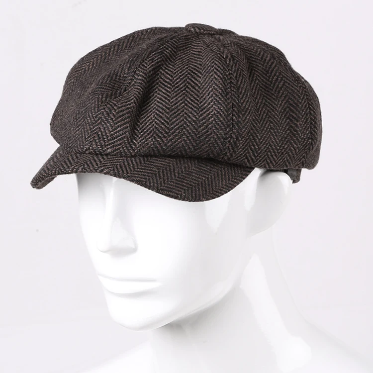 

Winter Men Casual Textured Woolen Painter Sbeira Cap Men European Style Brand Fashion Autumn Hat C147