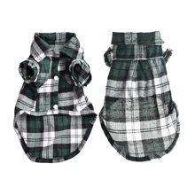 Клетчатая полосатая рубашка для щенков, хлопковая футболка с короткими рукавами, одежда для маленьких собак, весеннее пальто для чихуахуа, куртки, одежда