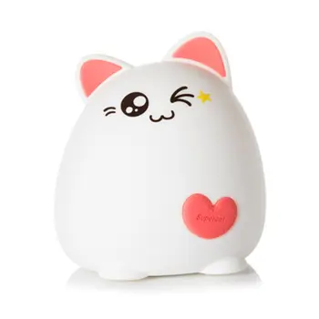 

Cartoon Animal LED Night Light Cat Type Soft Silicone Baby Nursery Lamp USB Rechargeable