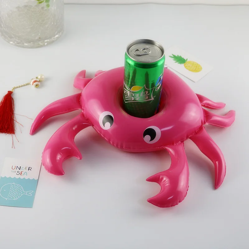 

Swimming Pool Party Floating Inflatable Drink Cup Seat Crab Inflatable Water Coaster Inflatable Water Cup Holder