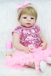 55 см всего тела силикона Reborn Baby Doll 22 "реалистичные новорожденных принцессы для девочек младенцев кукла подарок на день рождения