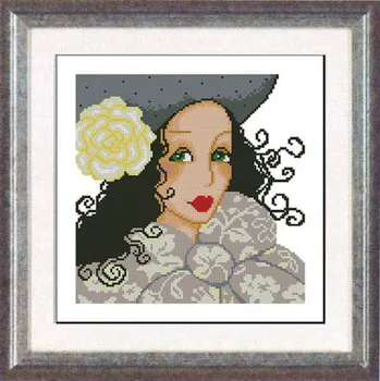 

Needlework 14CT 16CT 18CT Cross Stitch, DIY Count Cross Stitch, Embroidery Set, 35324 woman