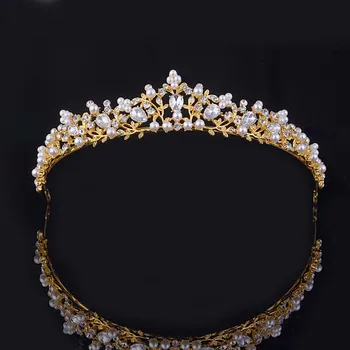 

Flower Crown Wedding Tiara Gold Silver Baroque Crown Headband Hair Band Accessories Women Girl Hairband Princess Tiara Jewelry