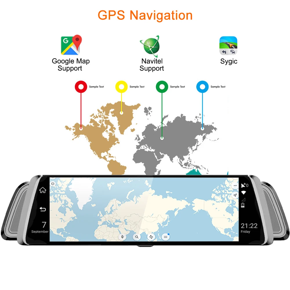 Bluavido 9 35 Дюймов 4G Android зеркальный видеорегистратор ADAS GPS навигация FHD 1080P с двойным
