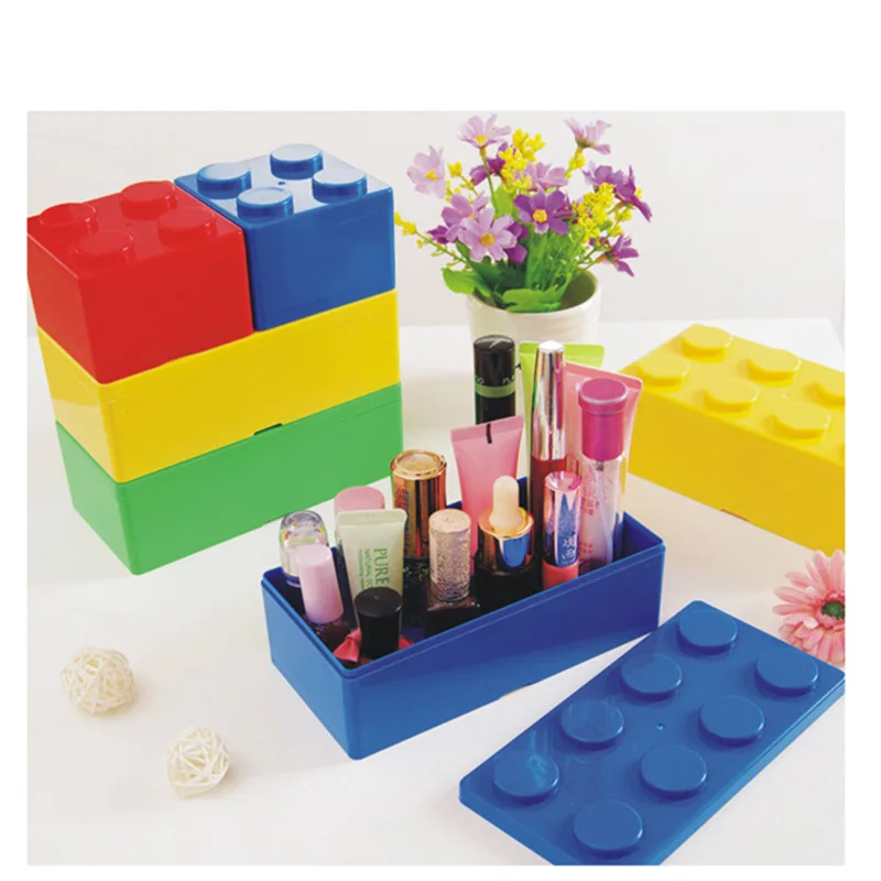 single sale building blocks shapes plastic box saving space storage box Educational Anime toys  for gift