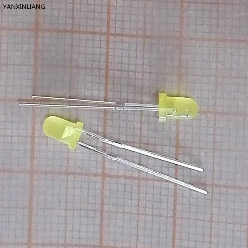 100pcs Yellow light emitting diodes Yellow turn Yellow 3mm ledin