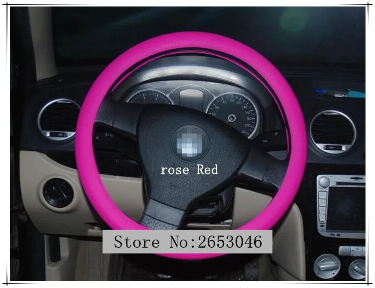 Car styling Leather Texture Auto Silicone Soft Steering Wheel Cover For