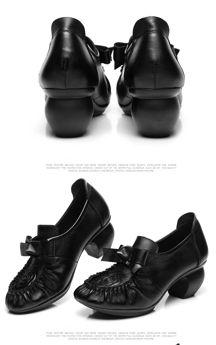 SONDR tacones mujer; обувь на блочном каблуке; женские черные туфли-лодочки из натуральной кожи; женские туфли-лодочки в стиле ретро с узлом-бабочкой; sapato feminino
