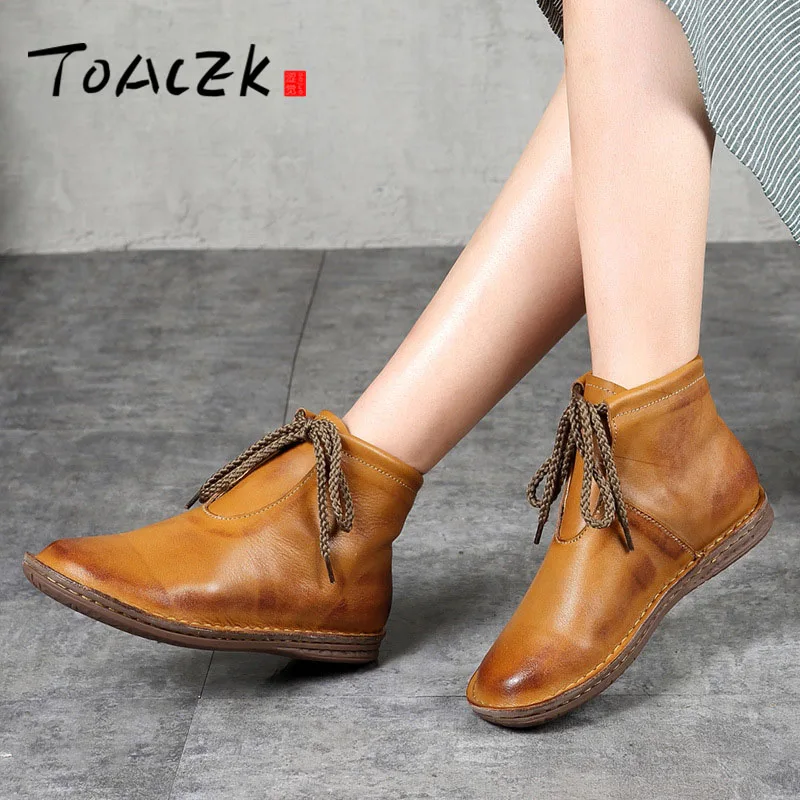Handmade Boots For Women Ladies Ankle Shoes Flats Vintage Shoes Genuine Leather Women Boots Large Size цена Handmade Boots For Women Ladies Ankle Shoes Flats Vintage Shoes Genuine Leather Women Boots Large Size цены онлайн