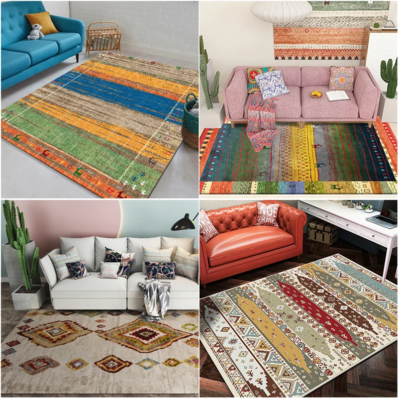 

Bohemia Ethnic Rugs and Carpets for Living Room Ins Nordic Style Sofa Coffee Table Mat Kids Bedside Bedroom Rugs Home Carpet
