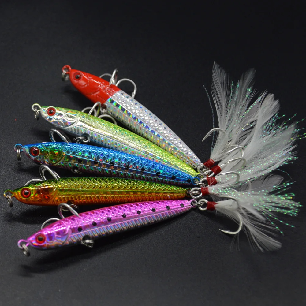 Fishing Lure 30g Jigs Blood Groove Hook Ocean Boat Fishing Jigbait Artificial Lures Shore Cast